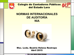 4) Normas Internacionales de Auditoria (NIA).