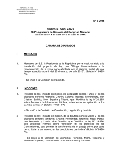 Síntesis Legislativa 8-2015 - Ministerio Secretaría General de la