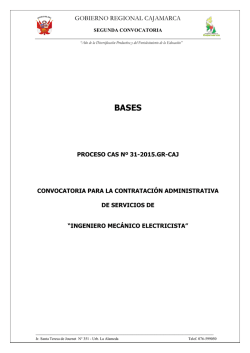 proceso cas nº 31-2015 - Gobierno Regional de Cajamarca