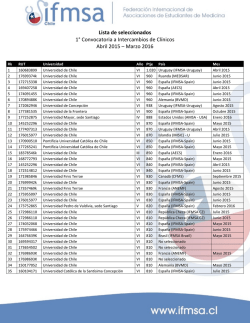 Lista de seleccionados 1° Convocatoria a - IFMSA
