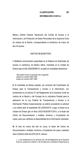 Clasificación de Información 21/2015-J