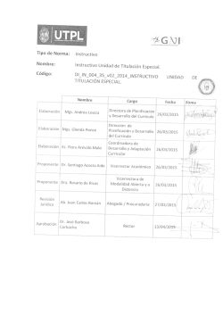Instructivo de Unidad de Titulación Especial
