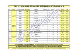 HORARIOS CSN - Ecuestre Online