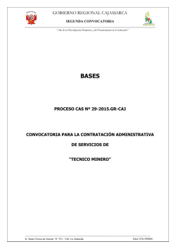 proceso cas nº 29-2015 - Gobierno Regional de Cajamarca