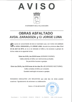 Obras Asfaltado Avda Zaragoza y Jorge Luna