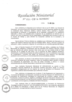 Políticas Nacionales 2014 - R.M N° 151-2014-MINEDU