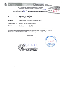 Oficina Ministerio Secretaría de Planiﬁcación Estratégica Unidad de