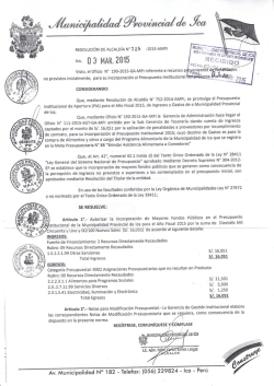 RESOLUCIÓN DE ALCALDÍA N“ I 25 -2015-AMPI