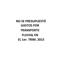Gastos fluviales - 1er. Trim 2015