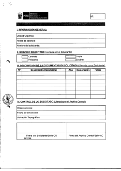 I. INFORMACIÓN GEﬂERAL: Unidad Orgánica: