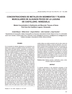 Concentraciones de metales en sedimentos y tejidos musculares de algunos peces de la Laguna de Castillero, Venezuela