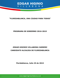 Programa de Gobierno Edgar Higinio Villabona