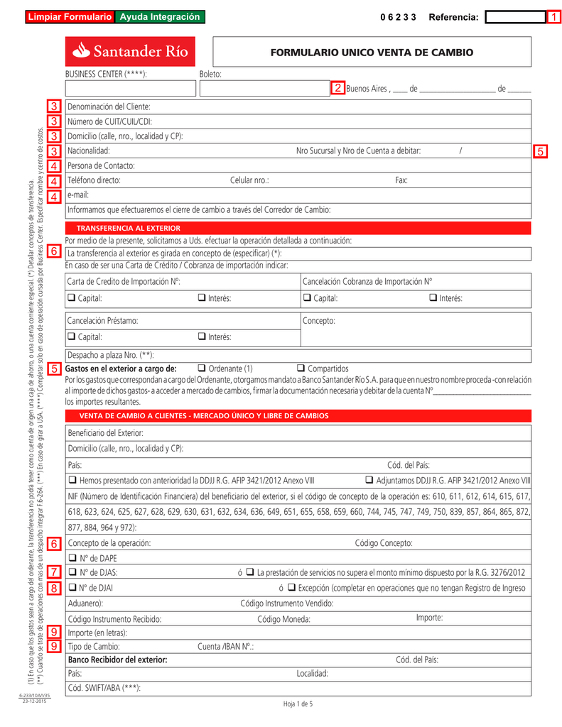 Form 6 233 Banco Santander Rio