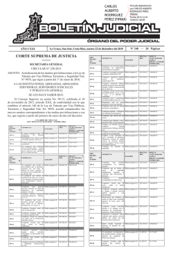 BOLETÍN JUDICIAL N° 248 de la fecha 22 12 2015