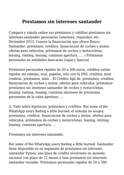 Prestamos sin intereses santander