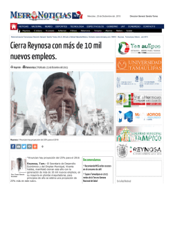 Cierra Reynosa con más de 10 mil nuevos empleos