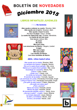 Biblioteca Municipal BOLETÍN INFANTIL NOVEDADES diciembre