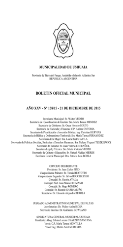BOLETIN OFICIAL MUNICIPAL - Municipalidad de Ushuaia