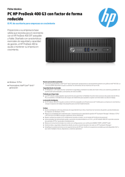 PC HP ProDesk 400 G3 con factor de forma reducido