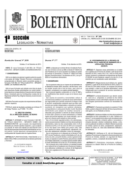 1 Secci&oacute;n - Bolet&iacute;n Oficial de la Provincia de C&oacute;rdoba