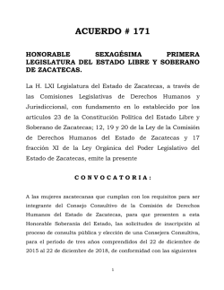 ACUERDO # 171 - Congreso del Estado de Zacatecas