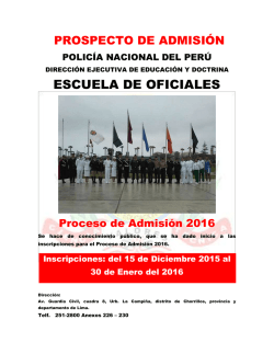 PROSPECTO DE ADMISI&Oacute;N - Escuela de Oficiales