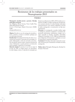 Resúmenes de los trabajos presentados en Neuropinamar 2015