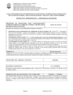 instructivo administrativo – cronograma 2015 – 2016