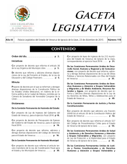 Gaceta Legislativa - H. Congreso del Estado de Veracruz