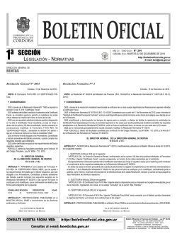 1º Sección: Legislación – Normativas - Boletín Oficial de la Provincia