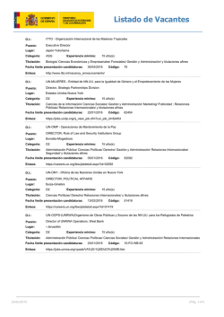 Listado de Vacantes - Ministerio de Asuntos Exteriores y de