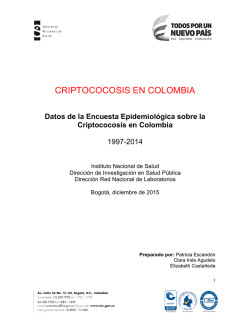 CRIPTOCOCOSIS EN COLOMBIA - Instituto Nacional de Salud