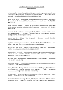 Adquisiciones incorporadas en nuestra colección en oct