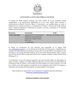 Invitación a Licitación Pública Nacional LPN-CPJ-05-2016