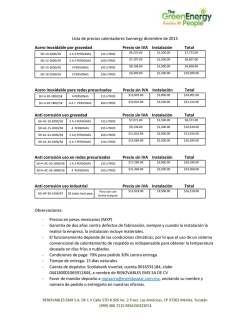 Lista de precios Calentadores Sunnergy D[...]