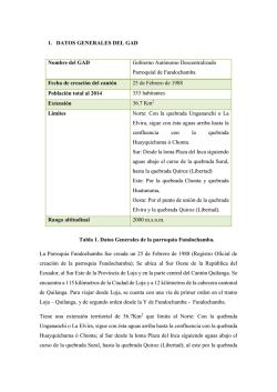 1. DATOS GENERALES DEL GAD Tabla 1. Datos Generales de la