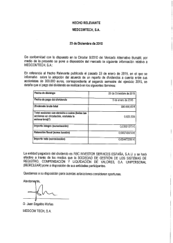 MEDCOM TECH Hecho Relevante - Bolsas y Mercados Españoles