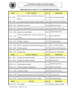 horario de clases 2 cuatrimestre 2015/2016