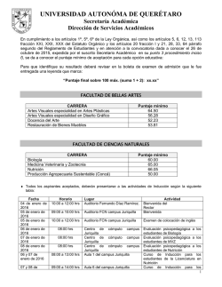 NOTAS ADICIONALES: - Universidad Autónoma de Querétaro