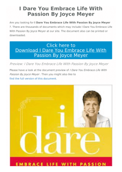 I Dare You Embrace Life With Passion By Joyce Meyer |