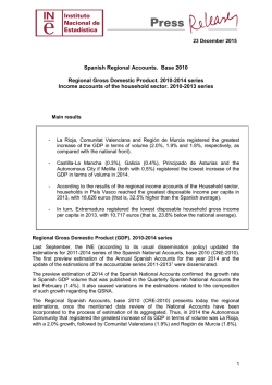 Spanish Regional Accounts. Base 2010 Regional Gross Domestic