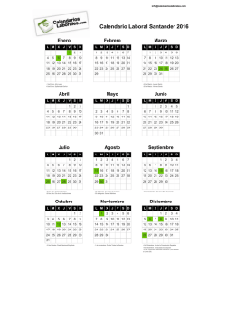Calendario Laboral Santander 2016 PDF
