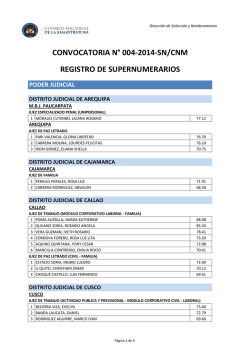 convocatoria n° 004-2014-sn/cnm registro de supernumerarios