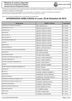 APODERADOS HABILITADOS al Miércoles, 23 de Diciembre de 201