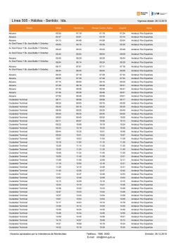 Línea 505 - Hábiles - Sentido: Ida.
