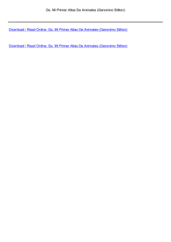 Gs. Mi Primer Atlas De Animales (Geronimo Stilton) PDF
