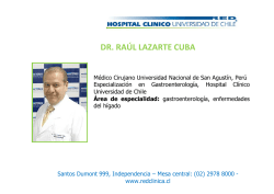 DR. RAÚL LAZARTE CUBA - Hospital Clínico Universidad de Chile