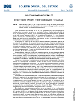 Real Decreto 954/2015 - Colegio de Enfermería de Cáceres