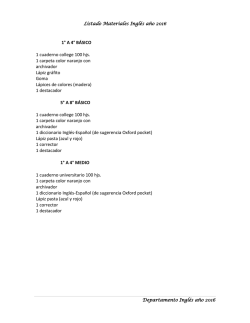 Lista de Materiales Inglés - Colegio Cumbres de Labranza