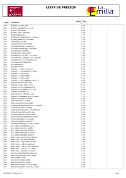 LISTA DE PRECIOS - Fresco & Batata